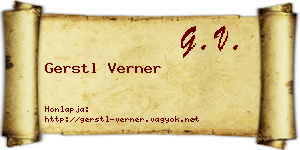 Gerstl Verner névjegykártya
